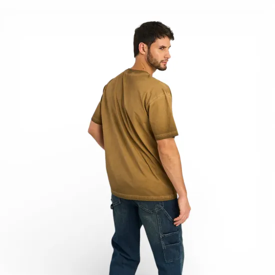 Polera Hombre Heavy Cotton Dirty Wash Café Ellus - Imagen 3