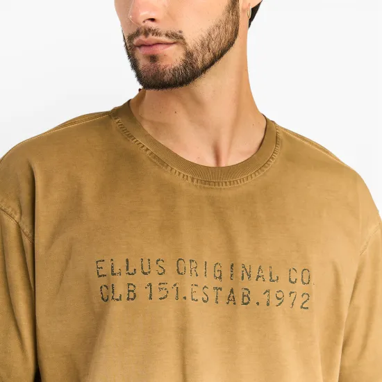 Polera Hombre Heavy Cotton Dirty Wash Café Ellus - Imagen 4