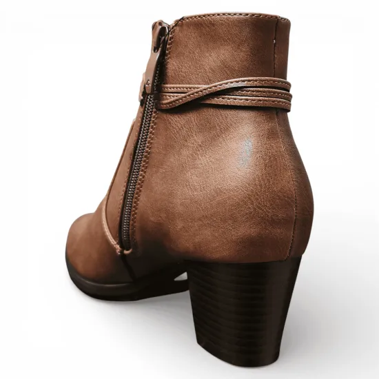 Botín Mujer Aurora Camel Confort Bonny Franco - Imagen 4