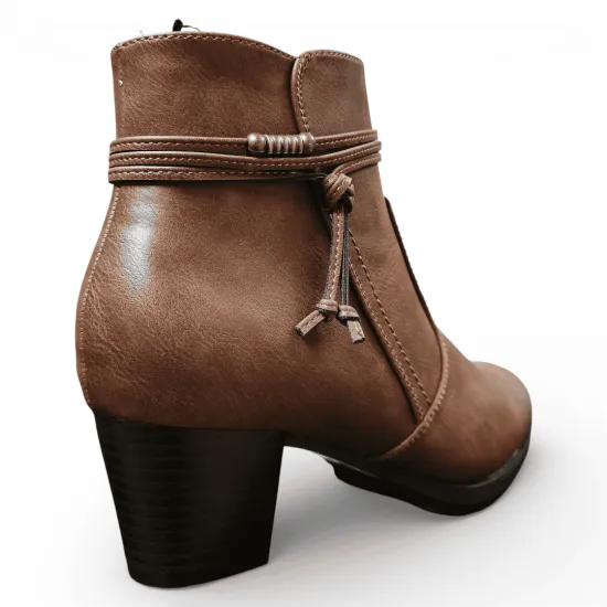 Botín Mujer Aurora Camel Confort Bonny Franco - Imagen 6