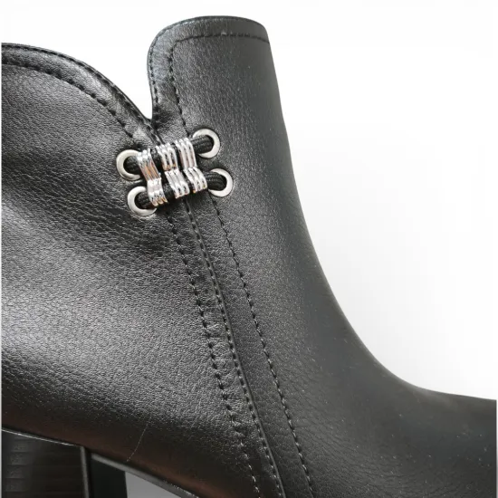 Botín Mujer Negro Taco Medio Elegante Bonny Franco - Imagen 2