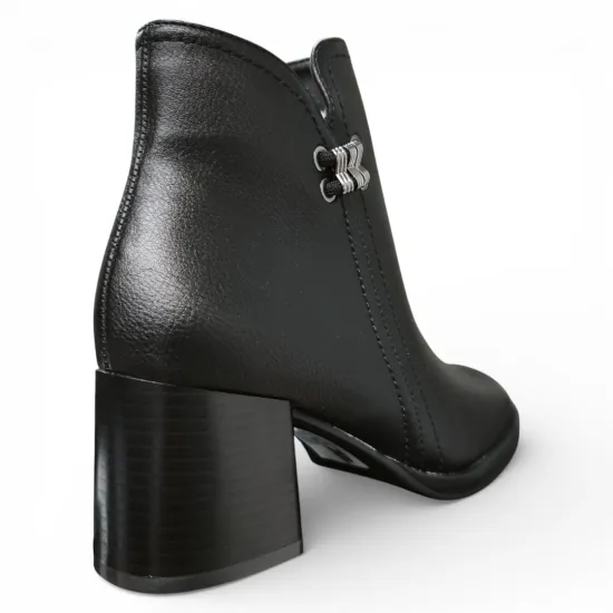 Botín Mujer Negro Taco Medio Elegante Bonny Franco - Imagen 3