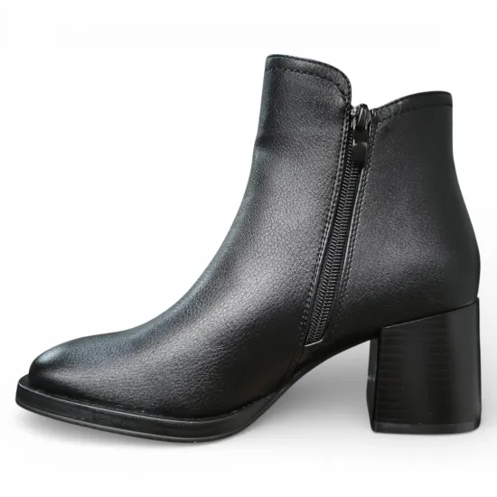 Botín Mujer Negro Taco Medio Elegante Bonny Franco - Imagen 7