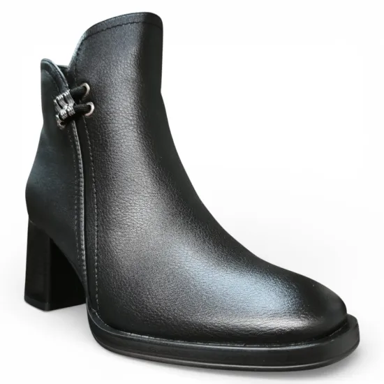 Botín Mujer Negro Taco Medio Elegante Bonny Franco - Imagen 8