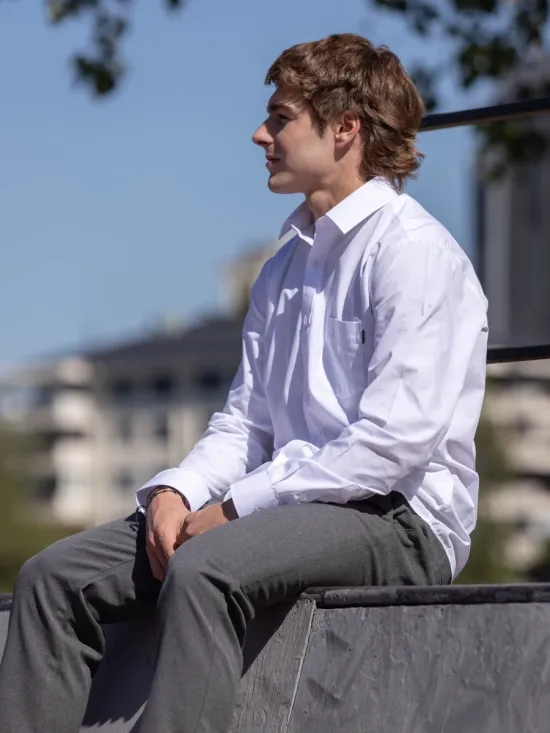 Camisa Juvenil Escolar Essential Blanco Maui - Imagen 4