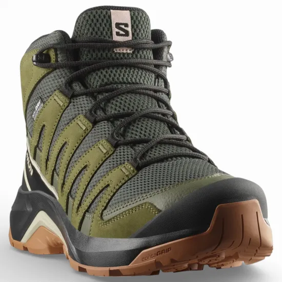 Zapatilla Trekking Hombre X Adventure Recon Mid GTX Verde Salomon - Imagen 2