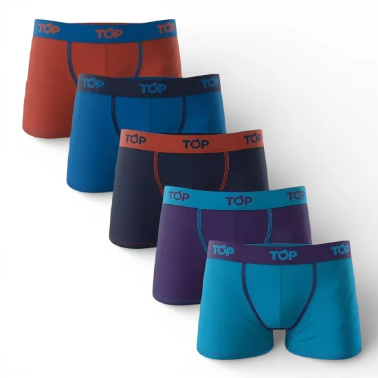 Pack 5 Boxer Algodón Niño Multicolor Top