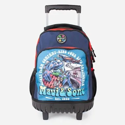 Mochila Con Ruedas Full Print Orange Maui