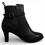 Botín Mujer Negro Taco Medio Detalle Serpiente Bonny Franco