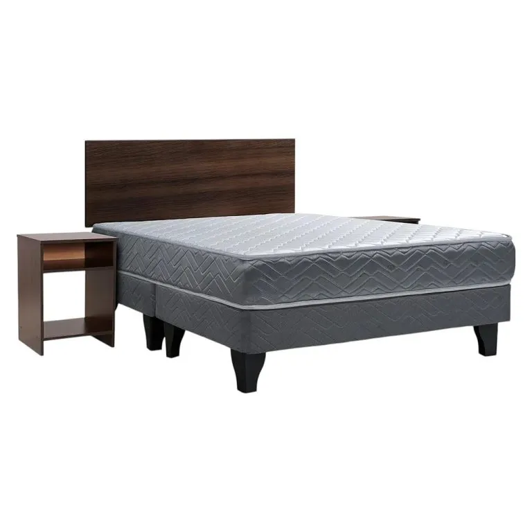 Cama Europea Cadiz + Set Cadiz 2 Plazas Base Dividida Celta