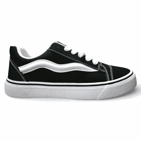 Zapatilla Mujer Negra Plataforma Lona Everix