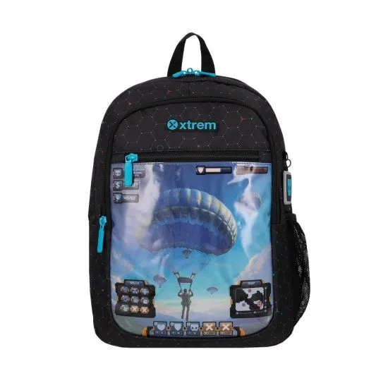 Mochila escolar Logan Videogame Negra Xtrem