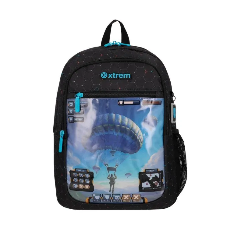 Mochila escolar Logan Videogame Negra Xtrem