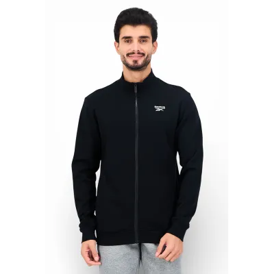 Polerón Deportivo Hombre Negro Cierre Completo Reebok