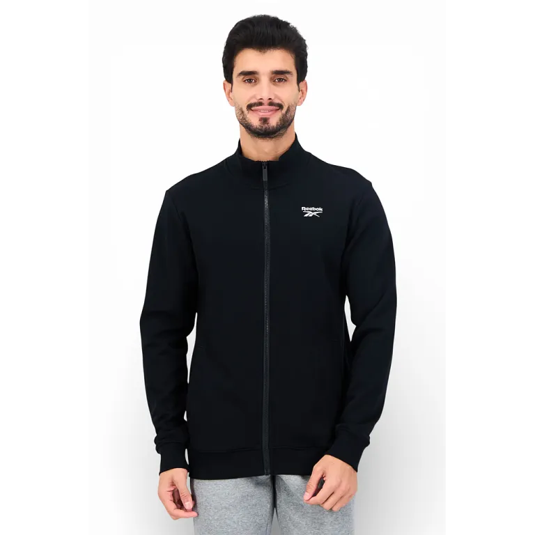 Polerón Deportivo Hombre Negro Cierre Completo Reebok
