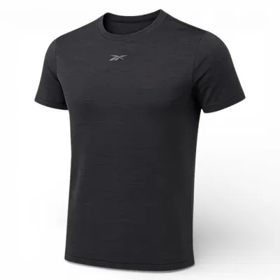 Polera Deportiva Hombre Negra Id Train Melange Tech Tee Reebok