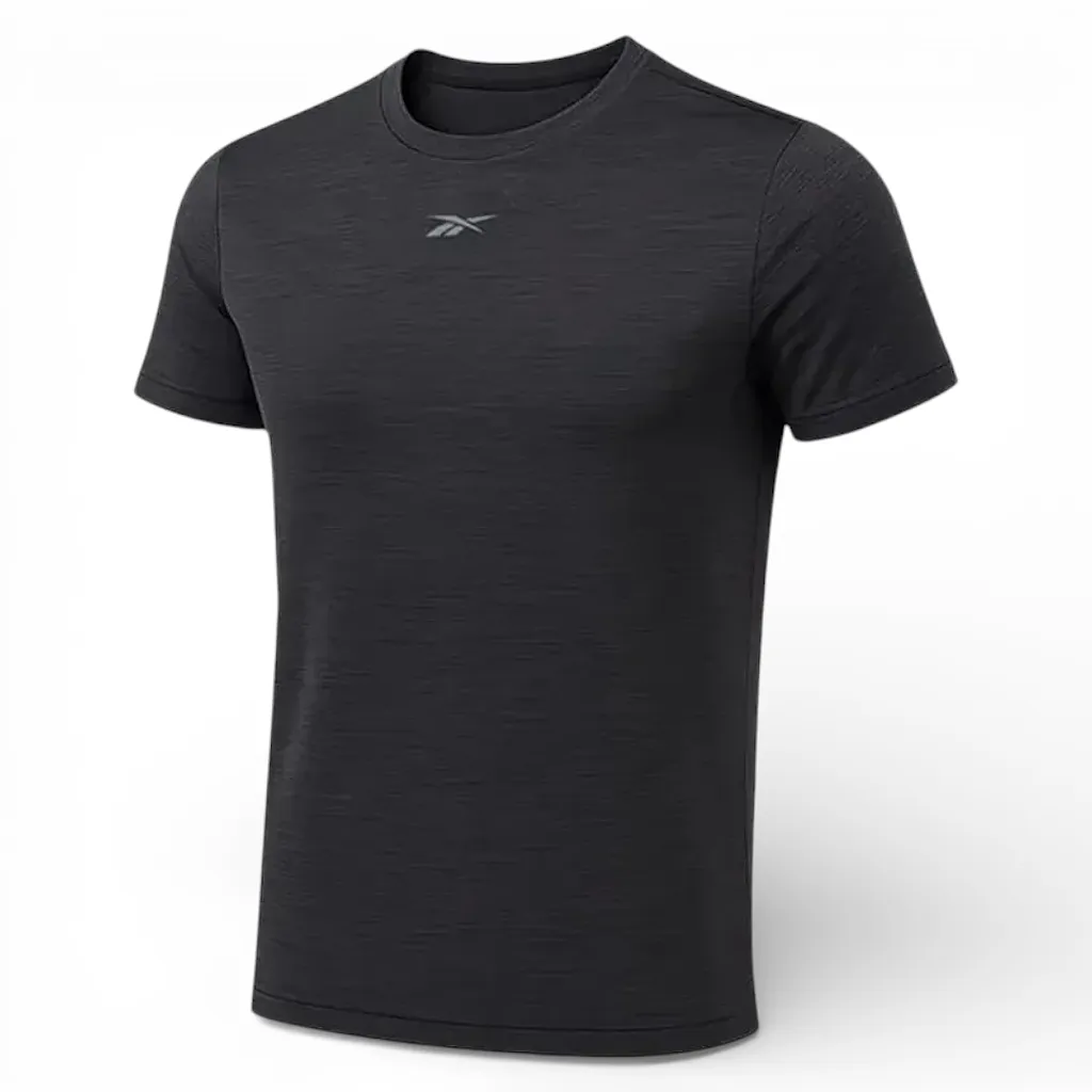 Polera Deportiva Hombre Negra Id Train Melange Tech Tee Reebok