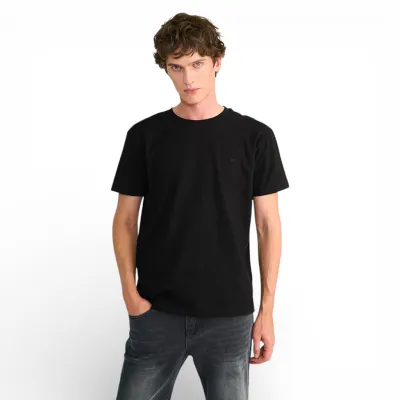 Polera Hombre Básica Logo Bordado Negro Ellus