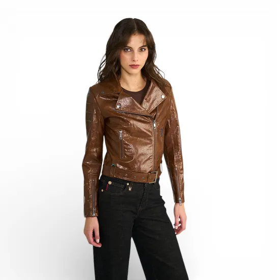 Chaqueta Biker Mujer New Biker Canela Ellus