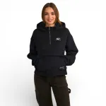 Polerón Mujer Hoodie Cuello Alto Negro Il Gioco