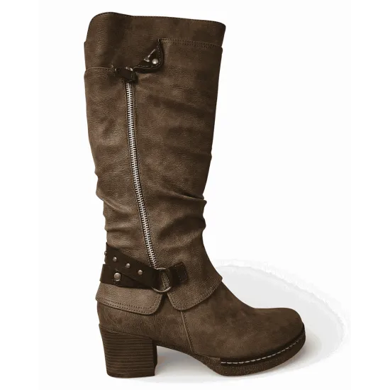 Bota Mujer Bruna Taupe Hebilla Bonny Franco