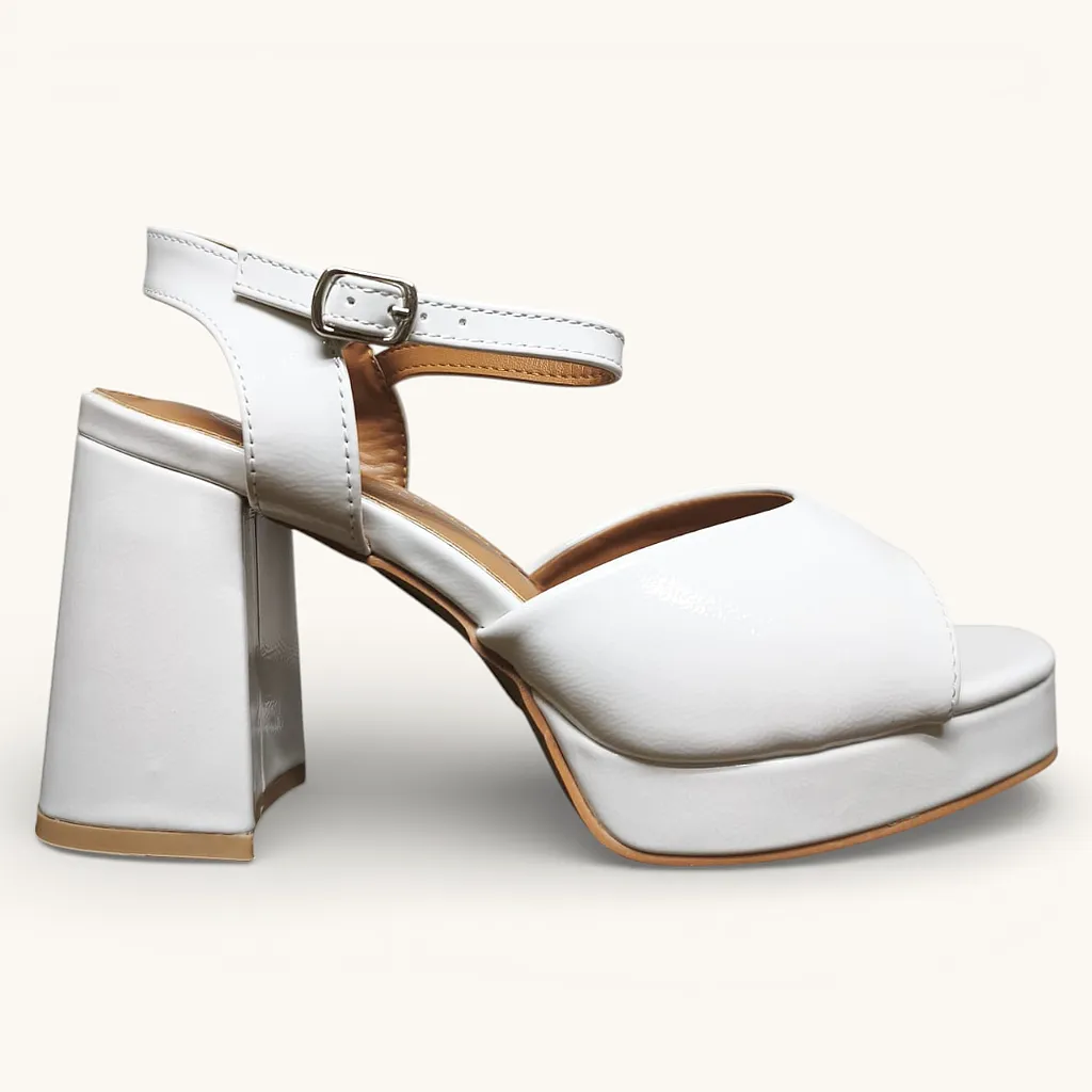 Sandalia Mujer Bianca Platform Blanco Bonny Franco