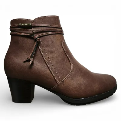 Botín Mujer Camel Taco Medio 224-0385 Bonny Franco