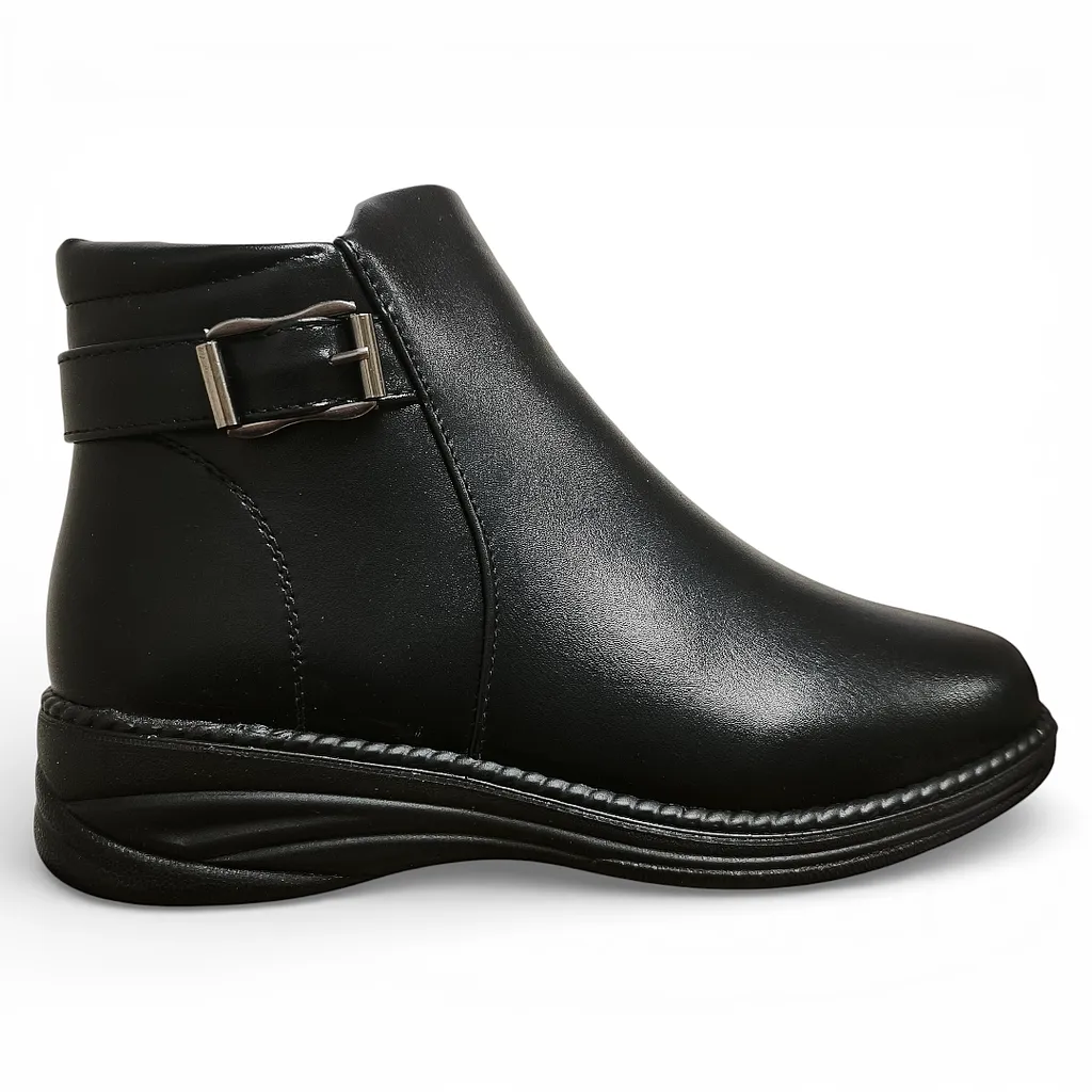 Botín Mujer Negro Confort Hebilla 401-0468 Bonny Franco