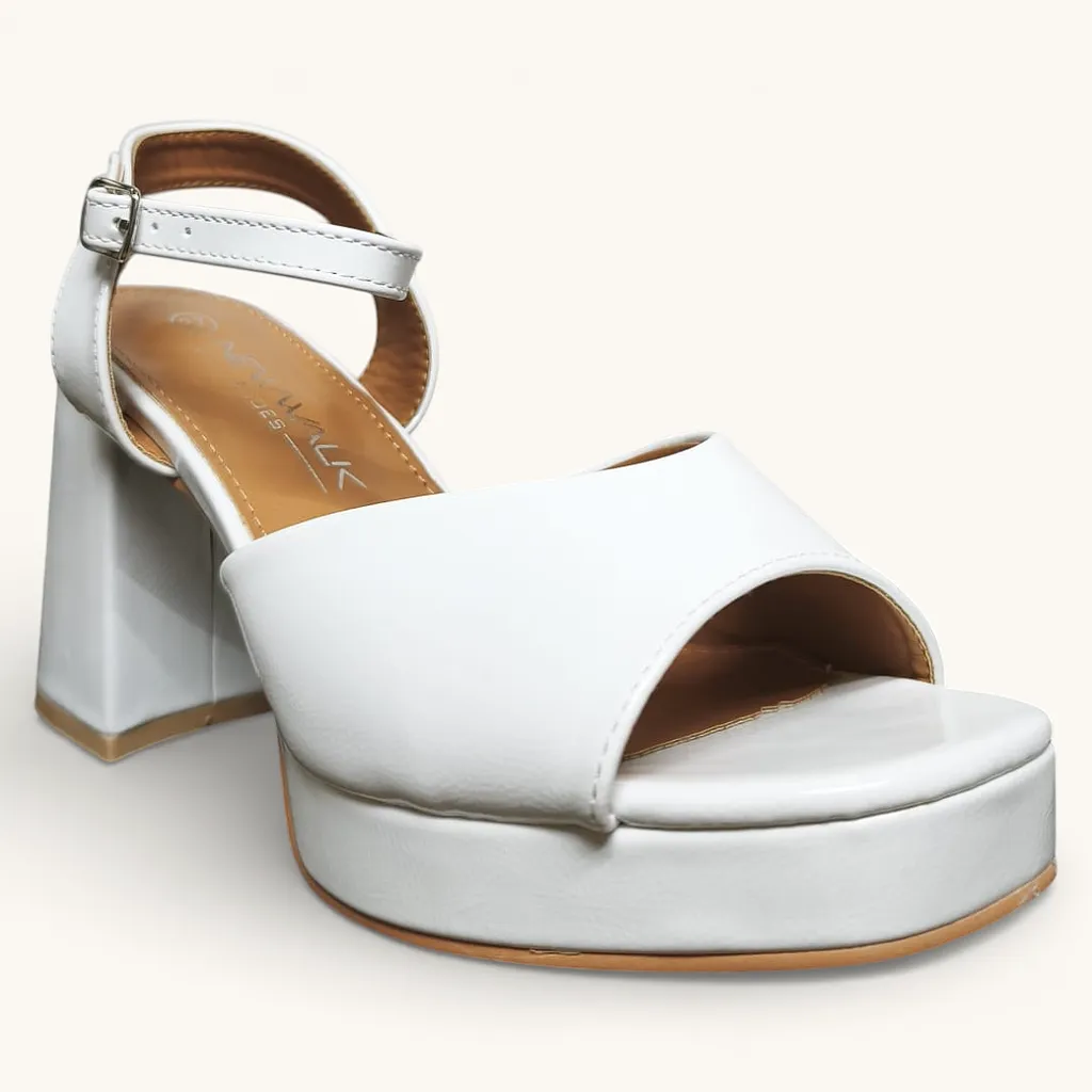 Sandalia Mujer Bianca Platform Blanco New Walk