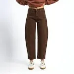 Jeans Mujer Barrel Pinzas Deep Brown Il Gioco