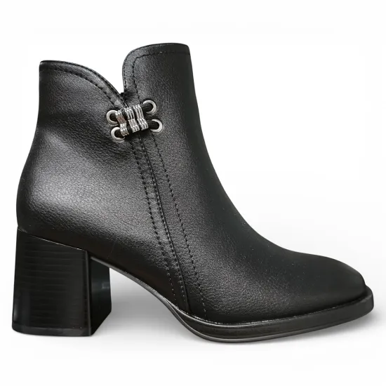 Botín Mujer Negro Taco Medio Elegante Bonny Franco