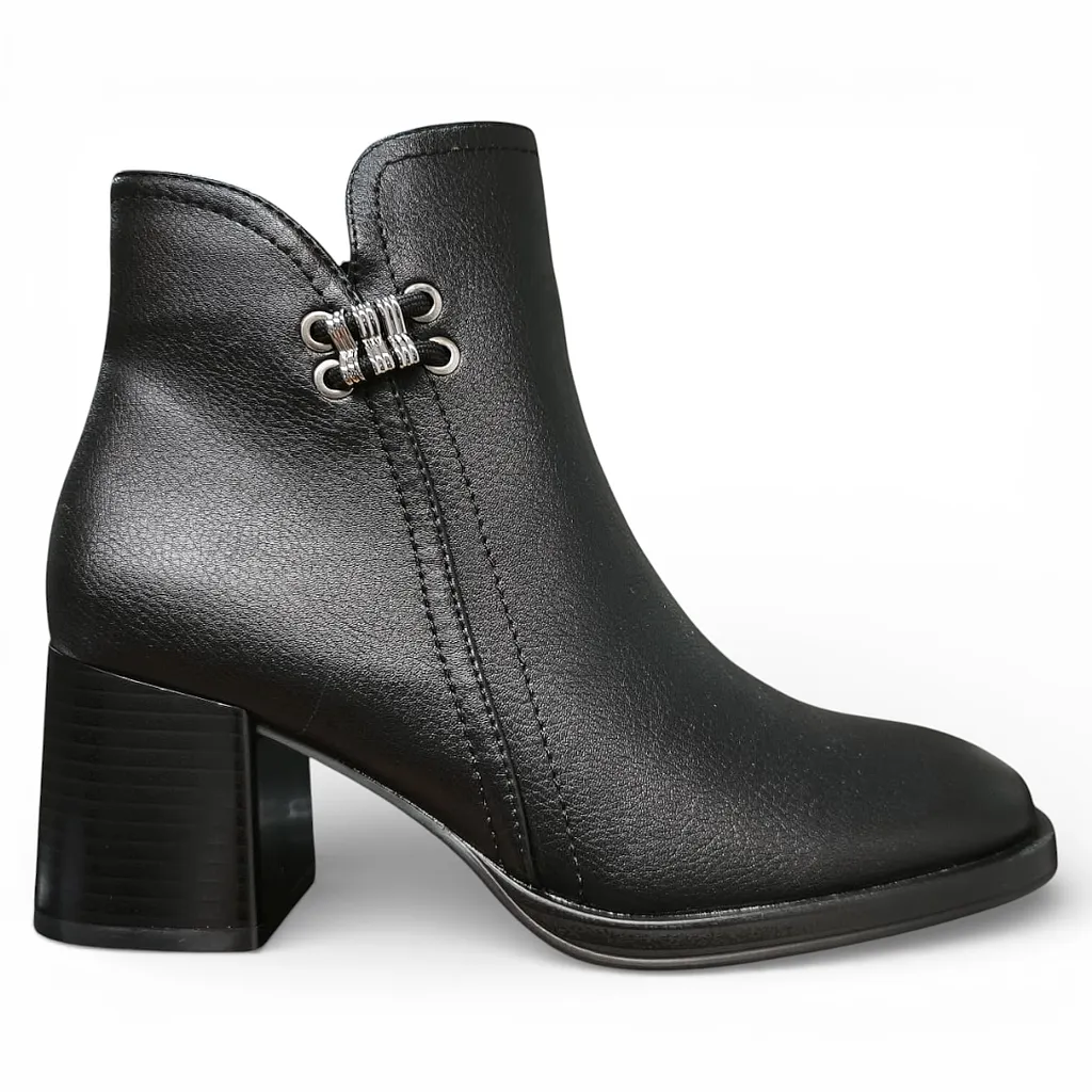 Botín Mujer Negro Taco Medio Elegante Bonny Franco