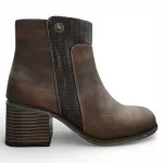 Botín Mujer Café Taco Medio Textura Lateral Bonny Franco