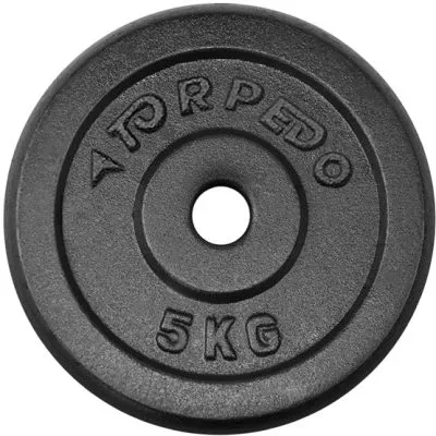 Disco de Fierro 5 kg Torpedo para Barra y Mancuernas