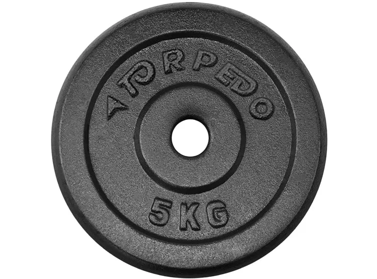 Disco de Fierro 5 kg Torpedo para Barra y Mancuernas