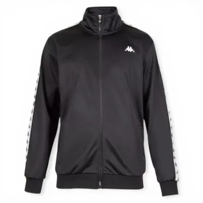 Poleron Full Zipper Black Banda Black Kappa
