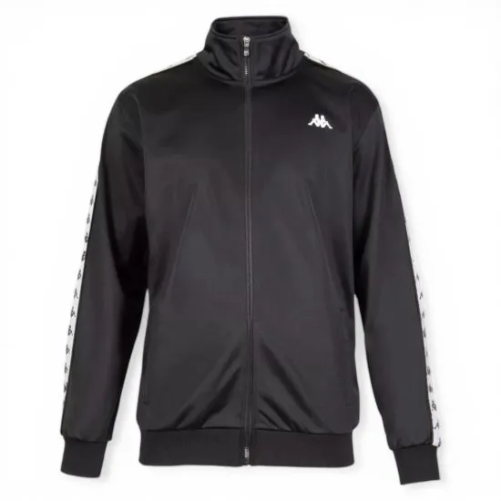 Poleron Full Zipper Black Banda Black Kappa