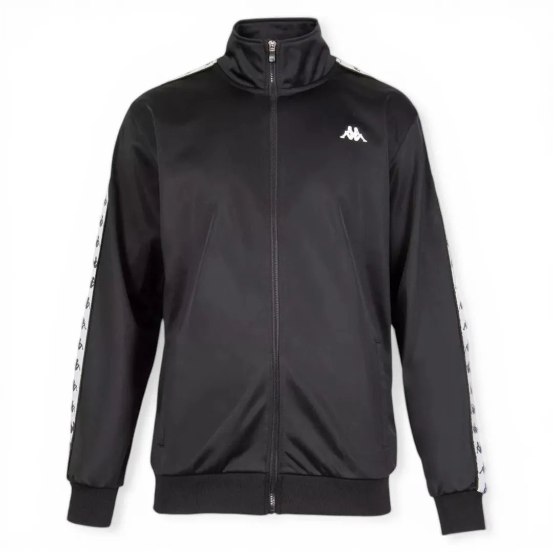 Poleron Full Zipper Black Banda Black Kappa