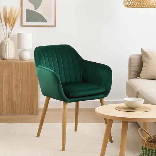 Butaca  Sitial Poltrona Diamante Terciopelo Acolchado Verde Klik - Imagen 3