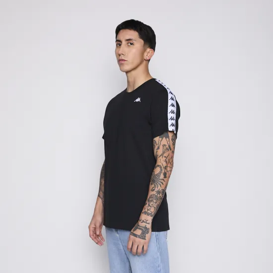 Polera Hombre Kappa Banda Black Logo White - Imagen 3