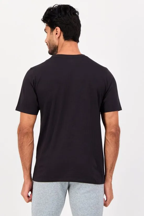 Polera Deportiva Hombre Logo Frontal Negra Reebok - Imagen 3