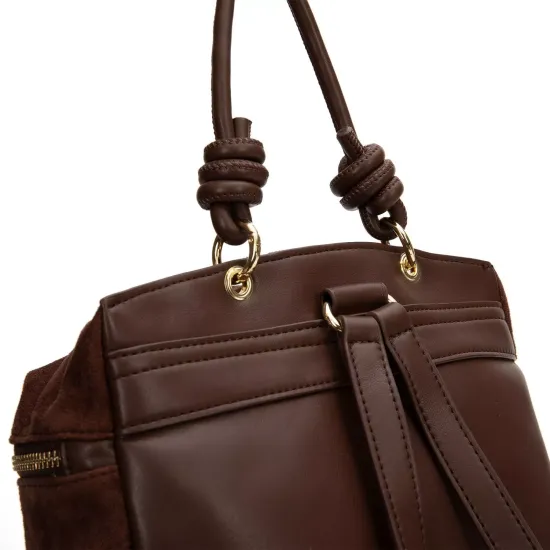 Mochila Cartera Mujer Chocolate Porta Notebook Gacel - Imagen 5