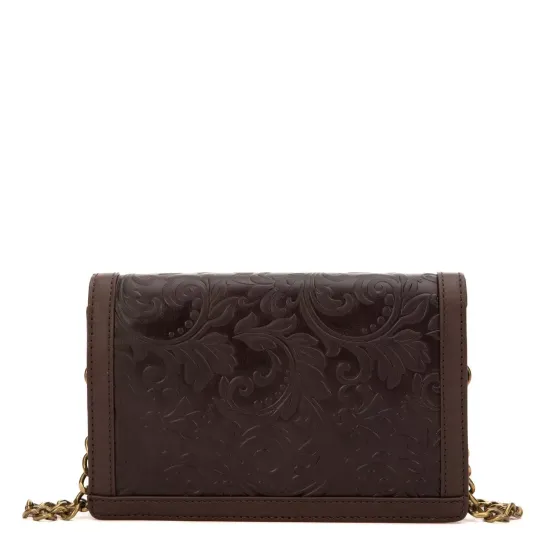 Cartera Bandolera Mujer Chocolate Con Cadena Gacel - Imagen 2