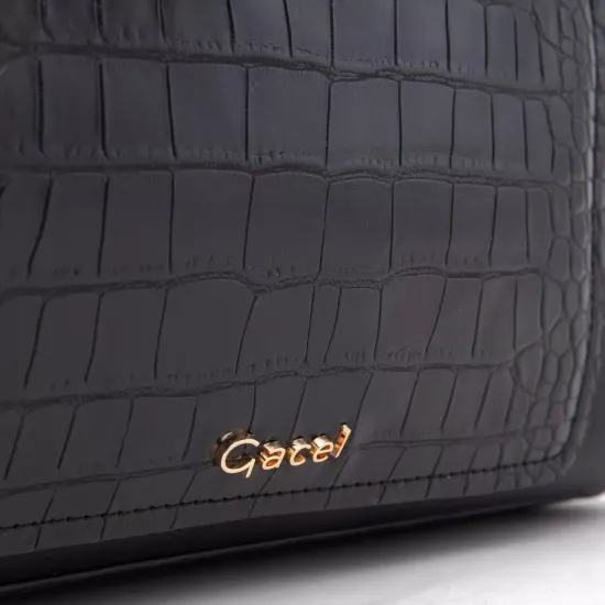 Cartera Dos Asas Negra Con Bandolera Gacel - Imagen 3