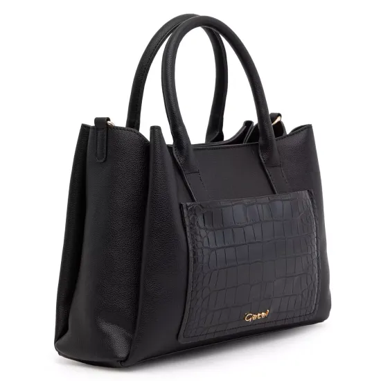 Cartera Dos Asas Negra Con Bandolera Gacel - Imagen 4