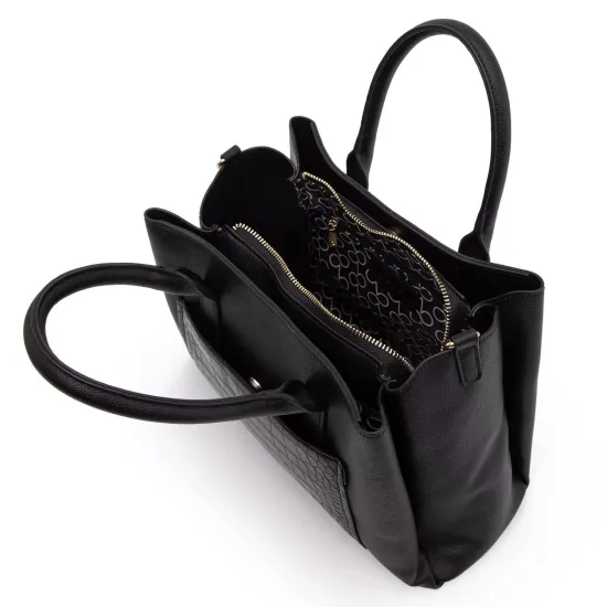 Cartera Dos Asas Negra Con Bandolera Gacel - Imagen 7