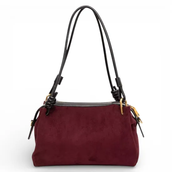Cartera Dos Asas Mediana Gacel Burdeo Car3445 - Imagen 2