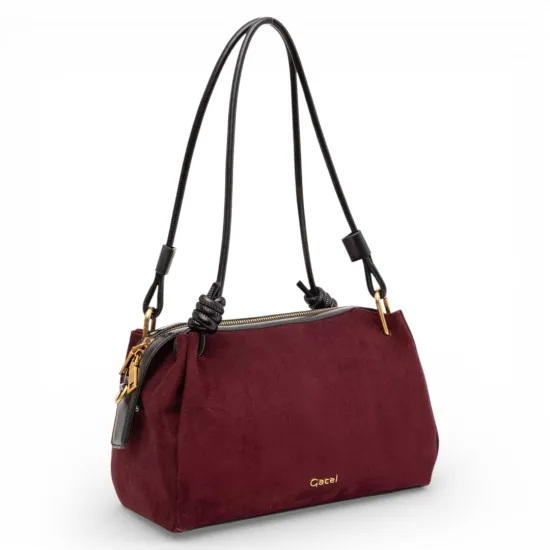 Cartera Dos Asas Mediana Gacel Burdeo Car3445 - Imagen 3
