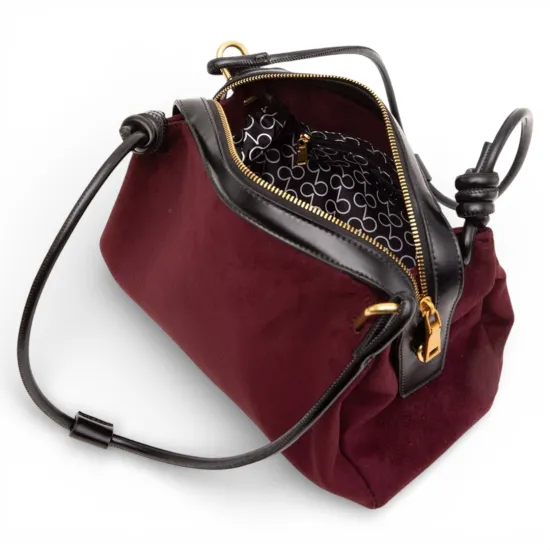 Cartera Dos Asas Mediana Gacel Burdeo Car3445 - Imagen 4