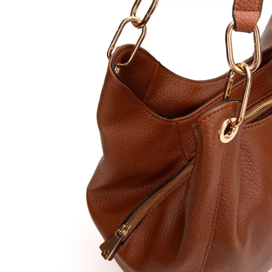 Cartera Dos Asas Grande Gacel Tostado Car3467 - Imagen 5